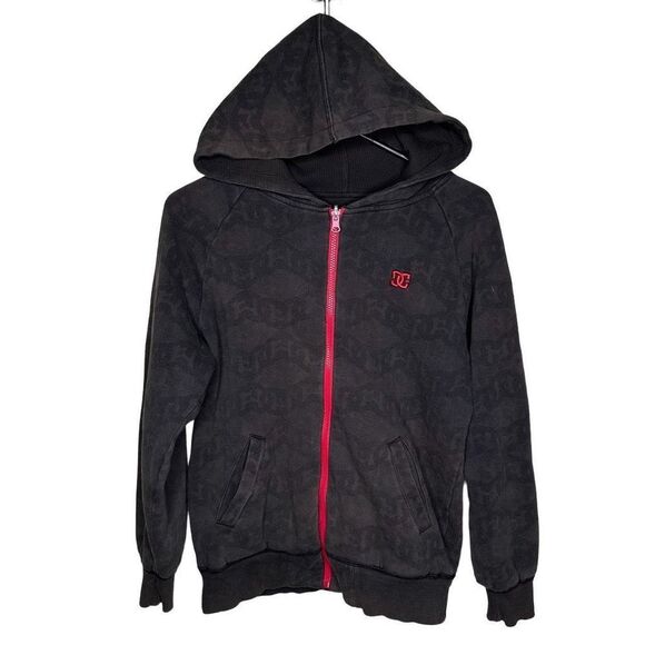 Y2K Grunge DC Reversible Sun Faded Full Zip Hoodie Large - Picture 1 of 7